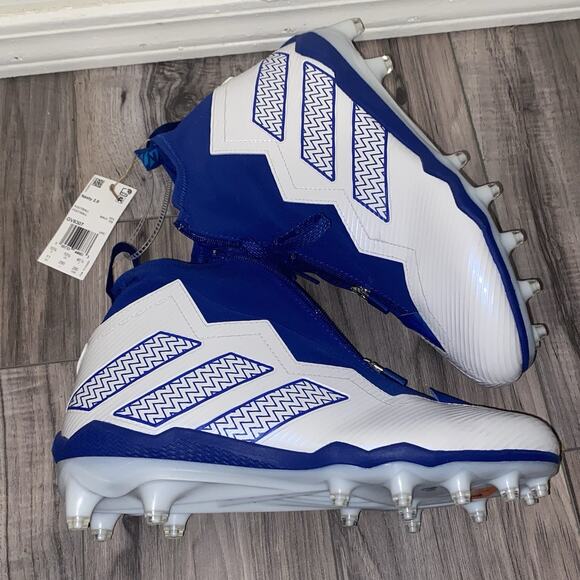 Adidas Nasty 2.0 Men's Football Cleats White Blue Mid-Top Size 11 GV8307 NWT - Picture 1 of 8